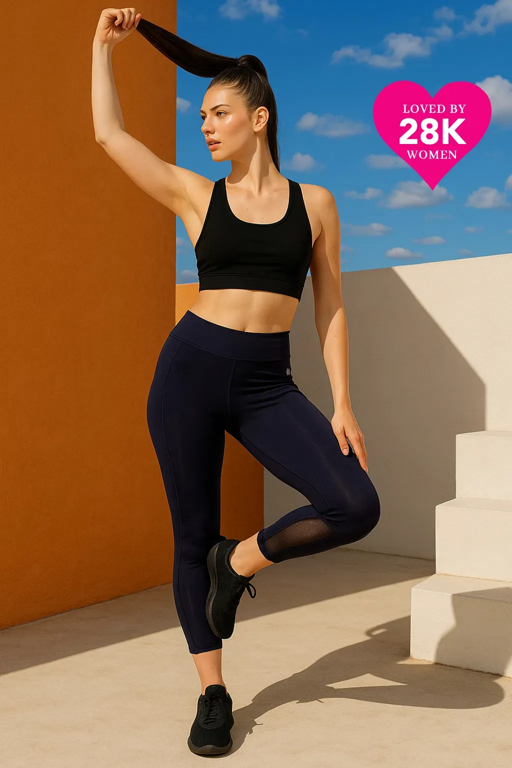 Activewear Ankle Length Tights in Navy