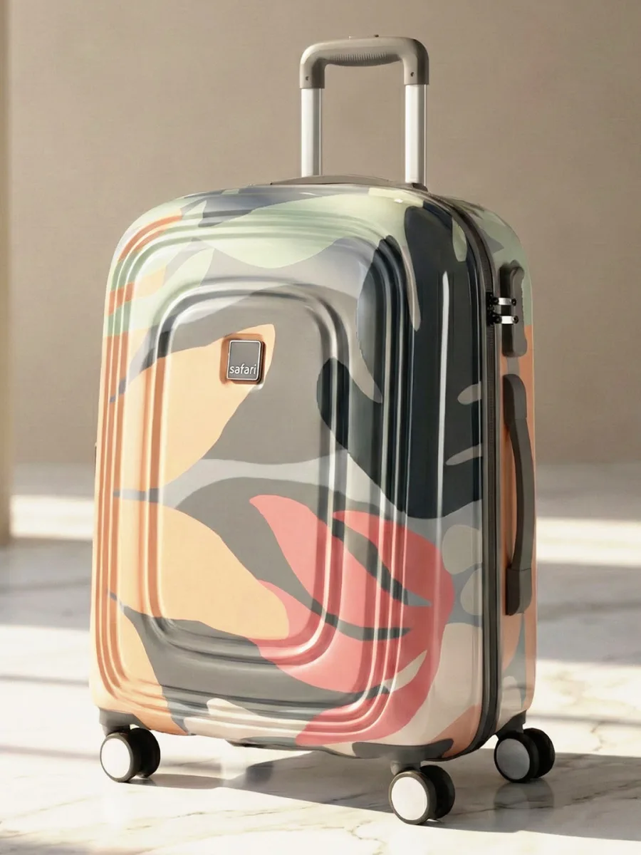 Multicoloured Printed Trolley Bag