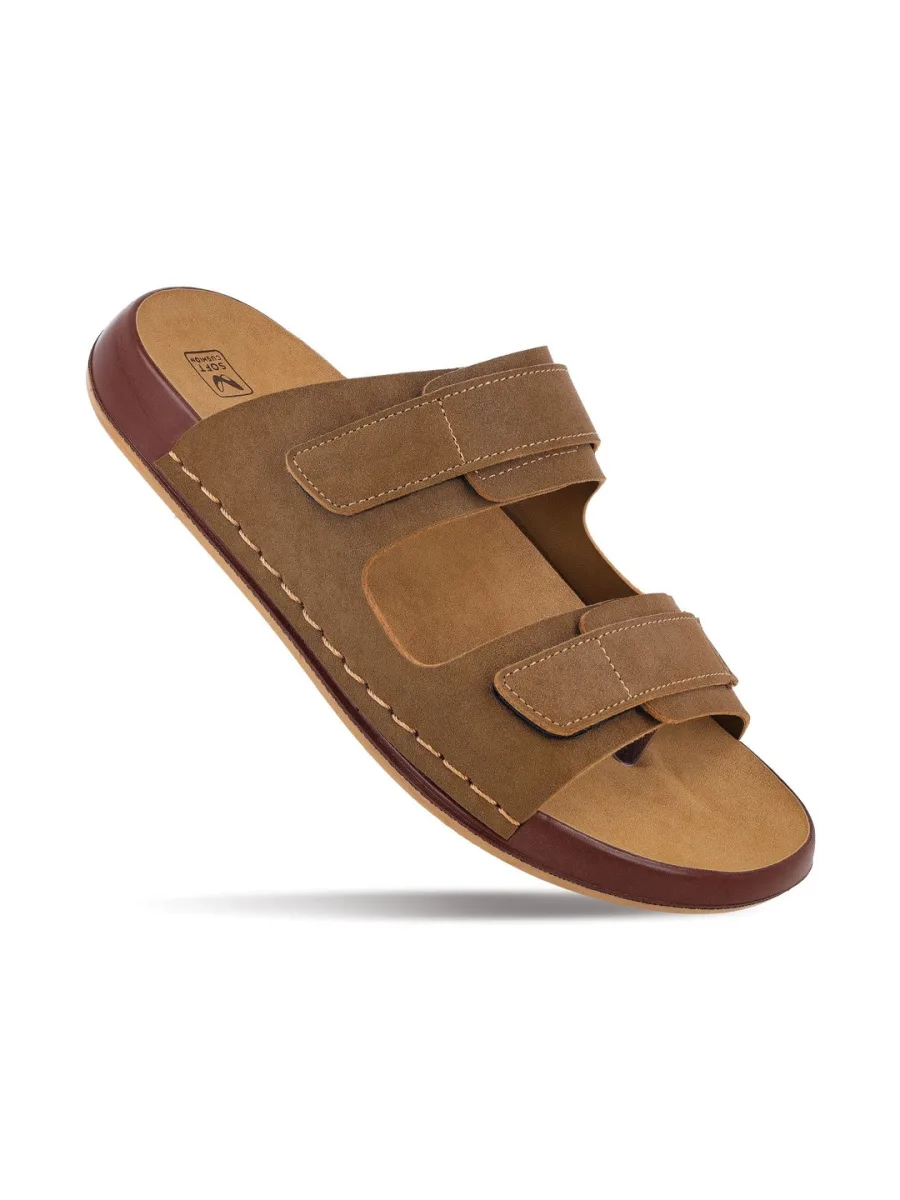 Tan Suede Strap Sandals