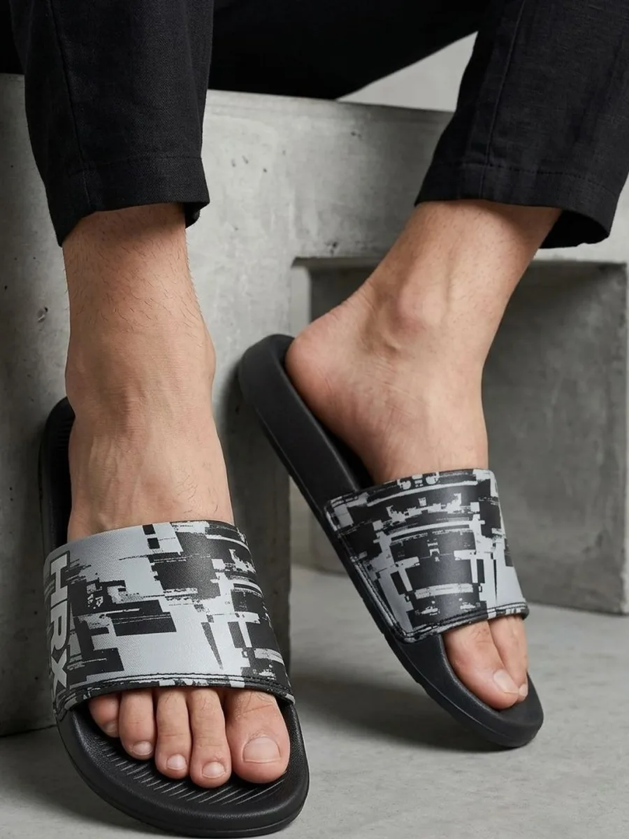 Black Camo Print Sliders