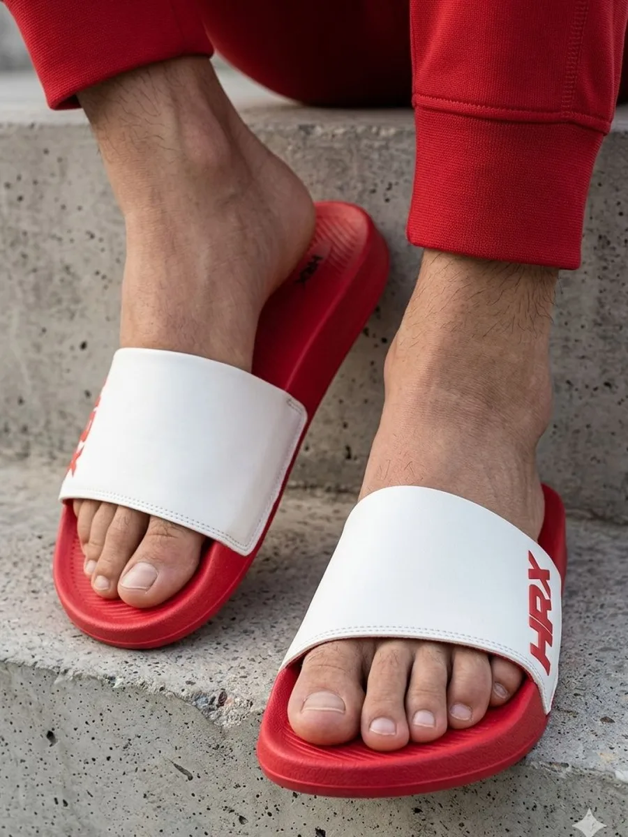 Red Slip-On Sliders
