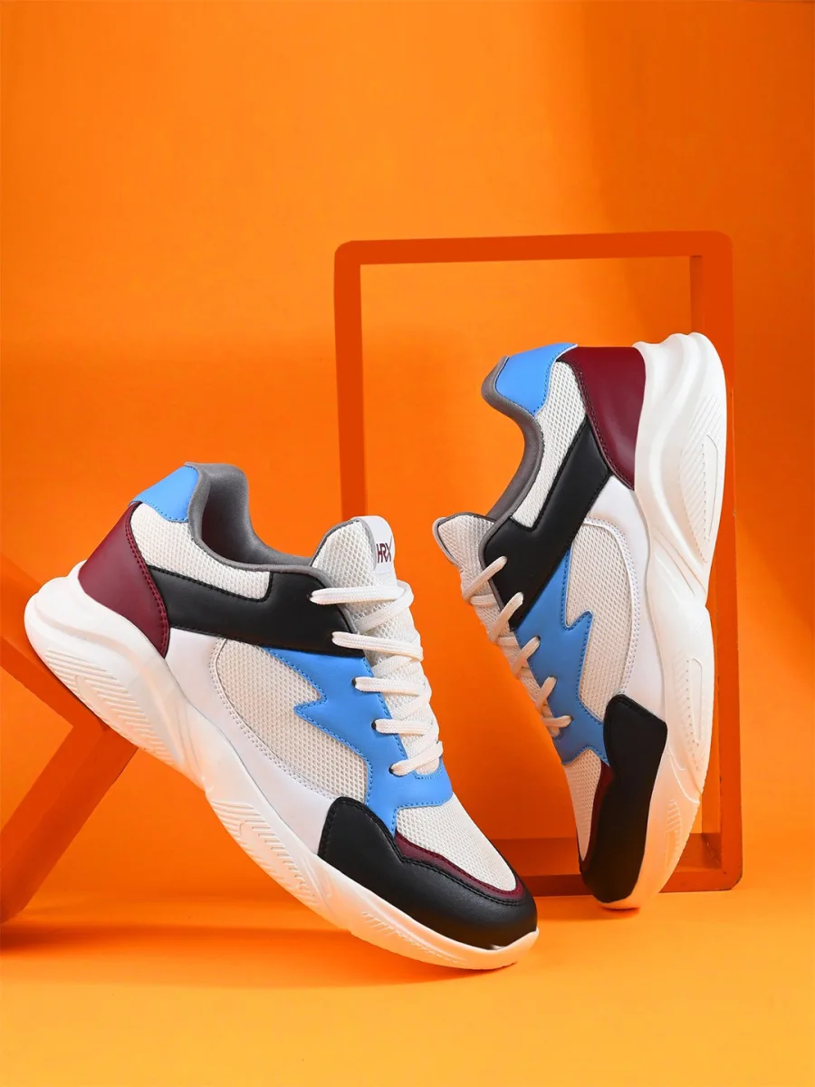 White Colourblock Chunky Sneakers