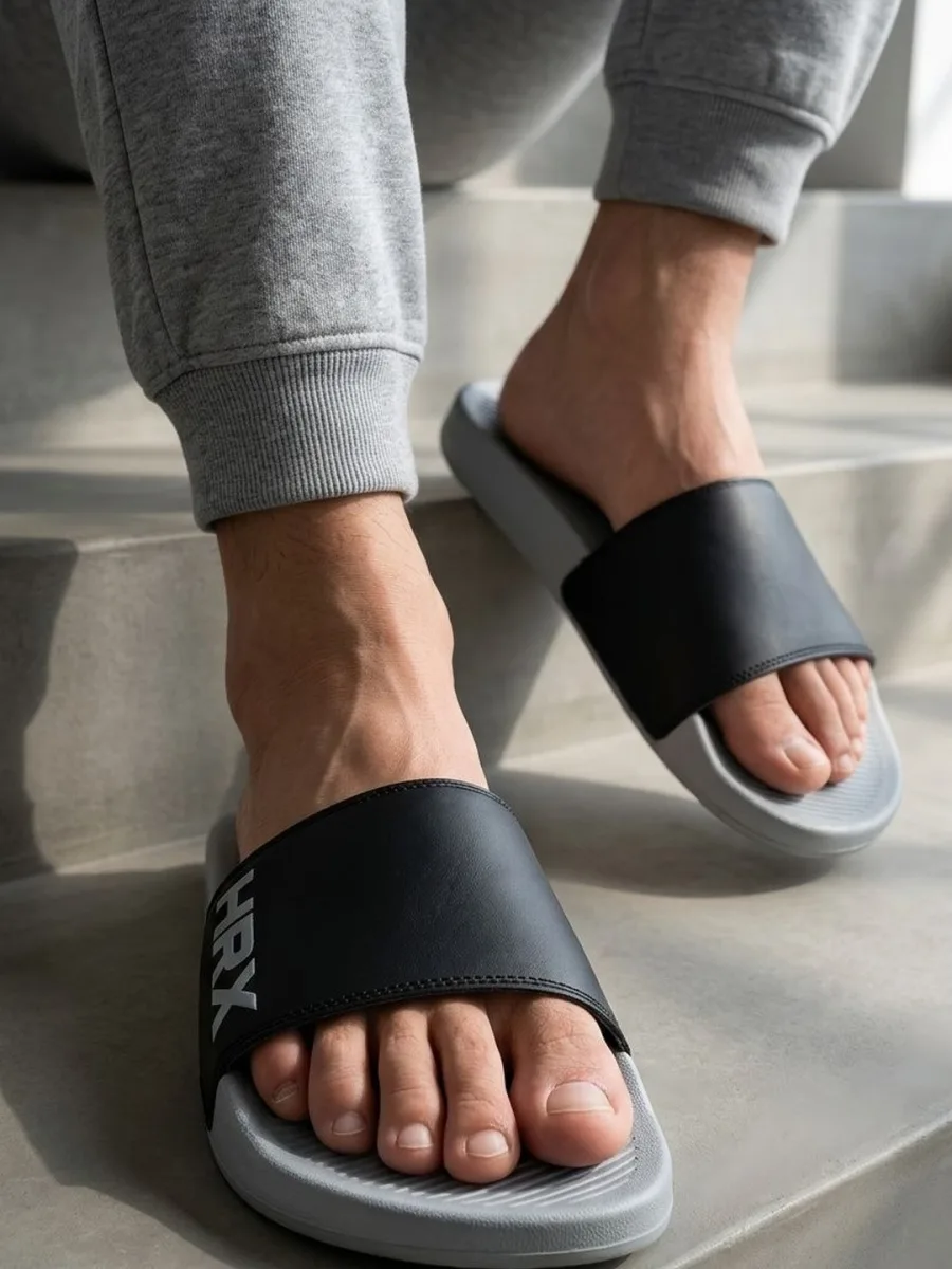Black Casual Slides