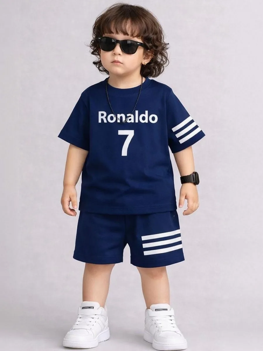 Unisex Kids Printed T-shirt with Shorts