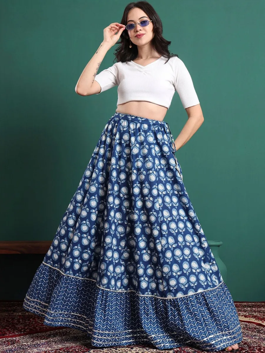Women Floral Maxi Flared Skirt